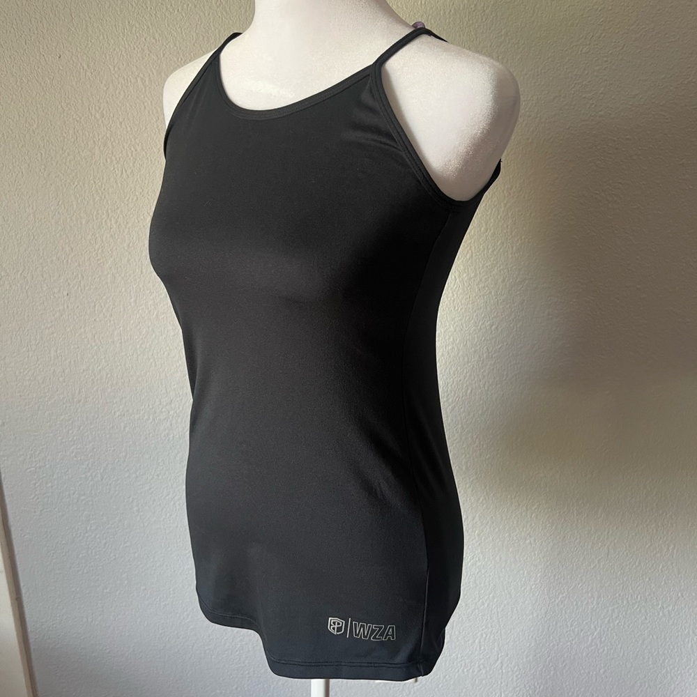 Black Wodapalooza Tank Top with Purple and Pink Criss Cross Back